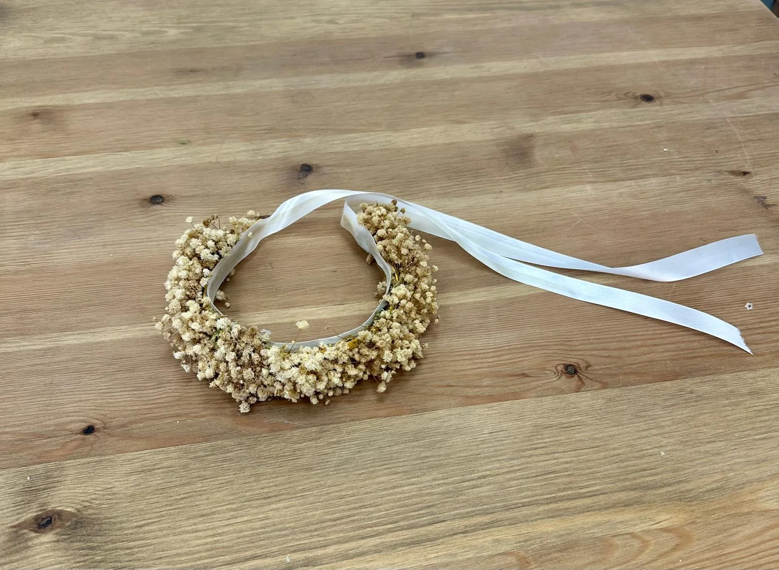 Diadema artesanal de paniculata preservada